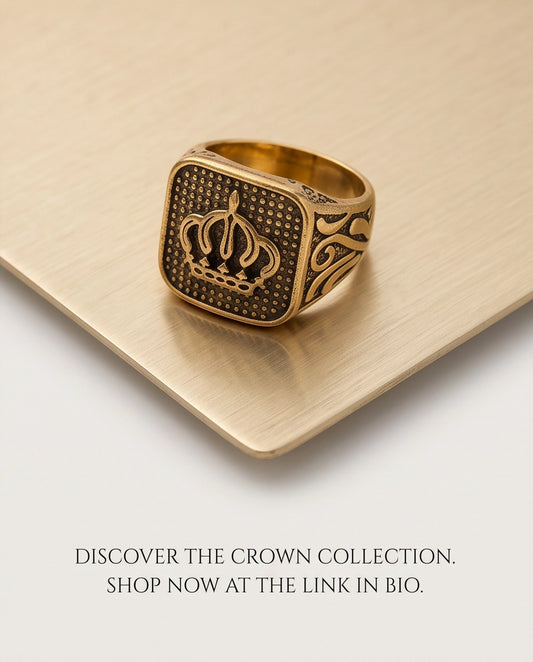 Aureate Crown Cushion Signet Ring