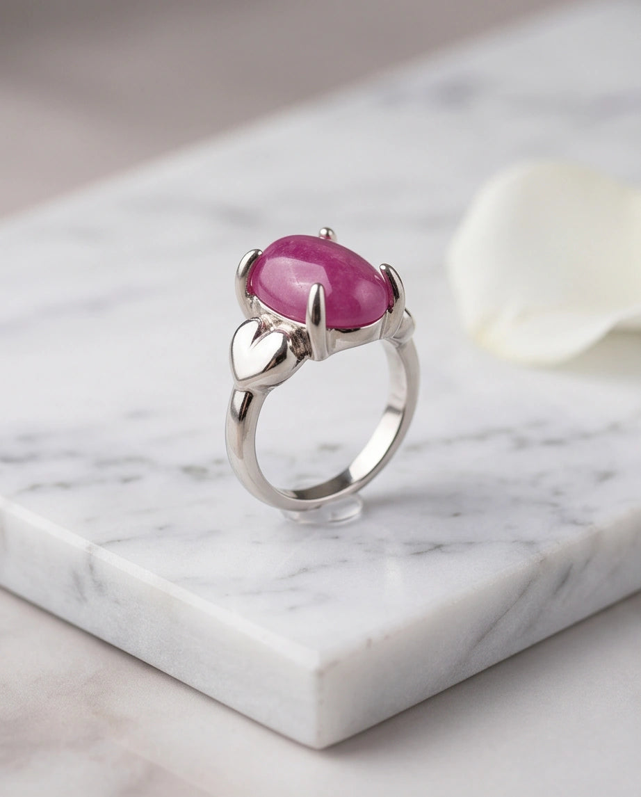 Magenta Majesty Sculpted Statement Ring