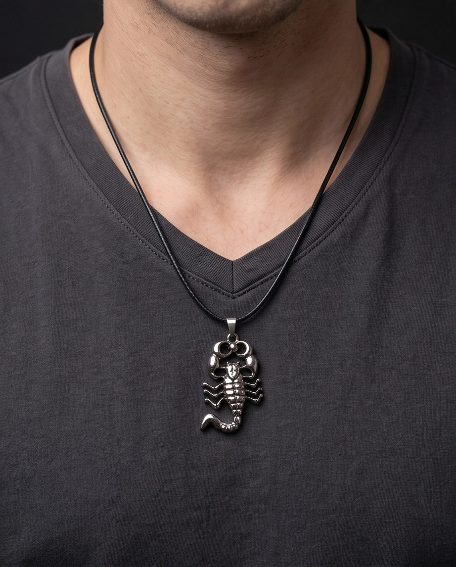 Metallic Scorpion Cord Necklace