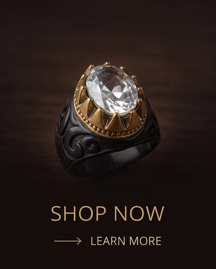 Celestial Solstice Diamond-Cut Signet Ring