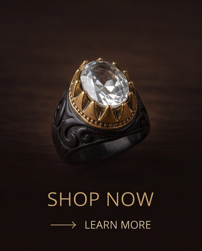 Celestial Solstice Diamond-Cut Signet Ring
