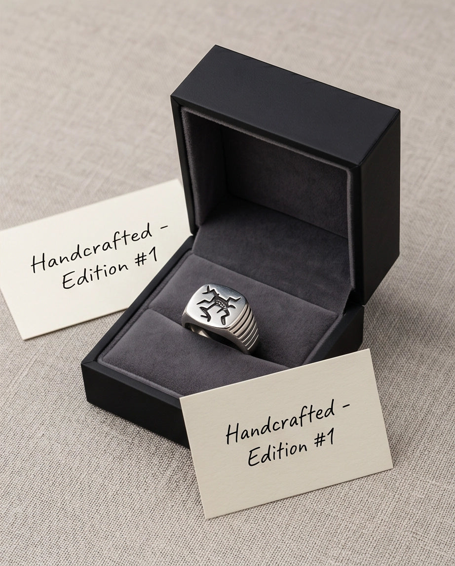 Tribal Glyph Signet Ring