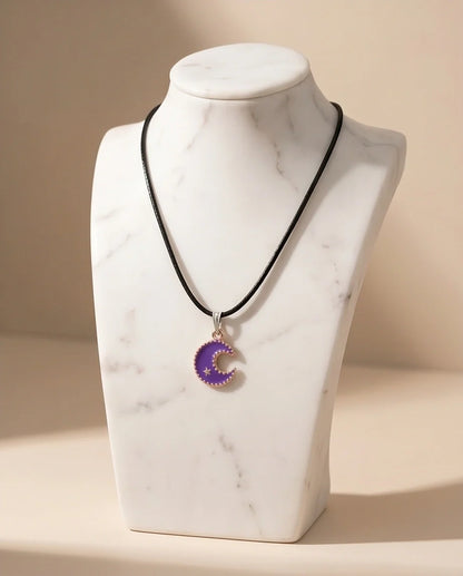Celestial Purple Crescent Moon Pendant