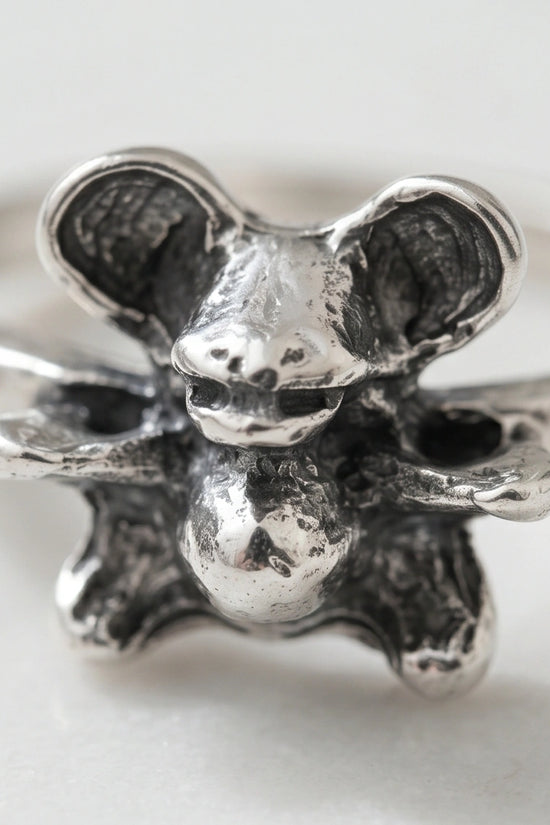 Vintage Silver Teddy Bear Statement Ring