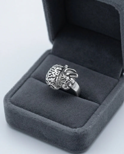 Gothic Sterling Silver Brain and Heart Split Ring