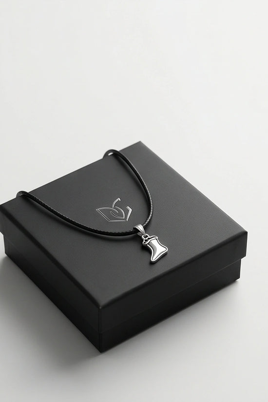 Silver Retro Stocking Pendant Necklace