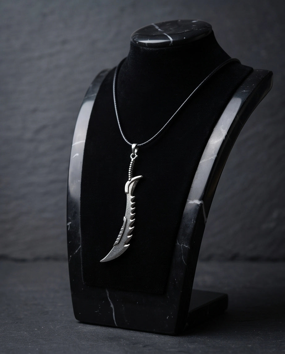 Serrated Scimitar Blade Pendant