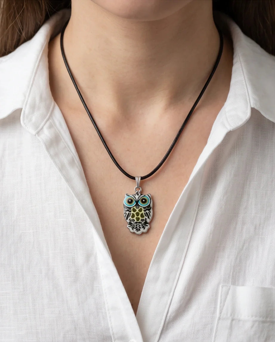 The Monochrome Owl Pendant