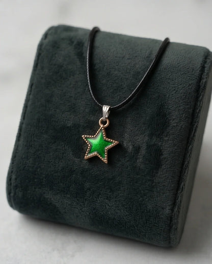 Gold and Green Star Pendant Necklace