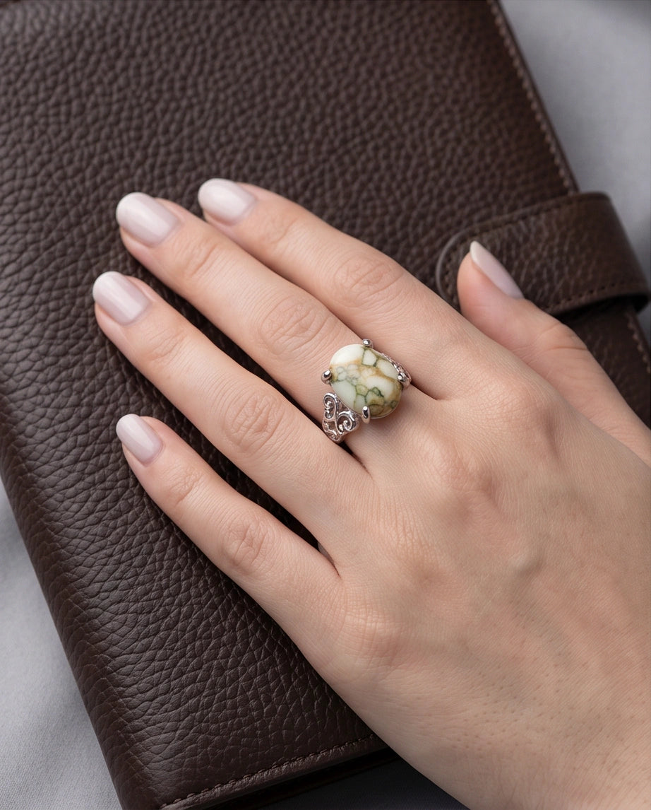 Vintage Filigree Wildstone Ring