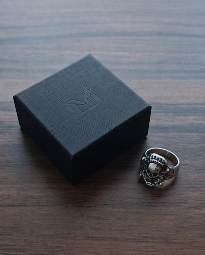 Crossbones Skull & Serpent Sculpted Ring