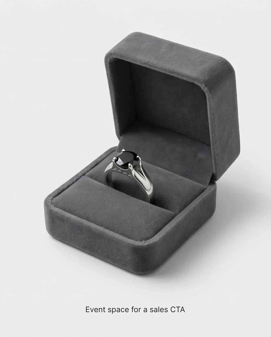 Sterling Silver Celestial Star Black Solitaire Ring