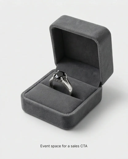 Sterling Silver Celestial Star Black Solitaire Ring
