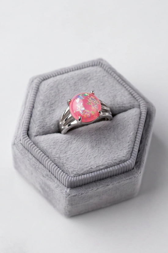 Blushing Nebula Pink Opal Ring