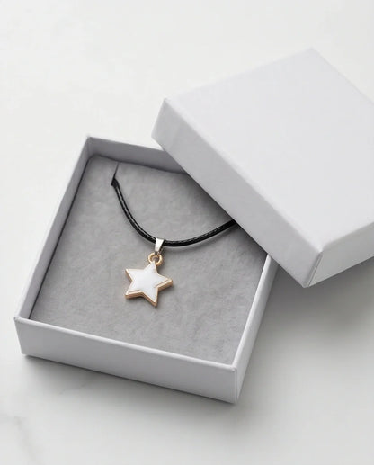 Gold and White Minimalist Star Necklace