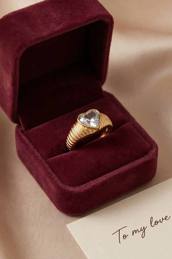 Golden Devotion Heart Signet Ring