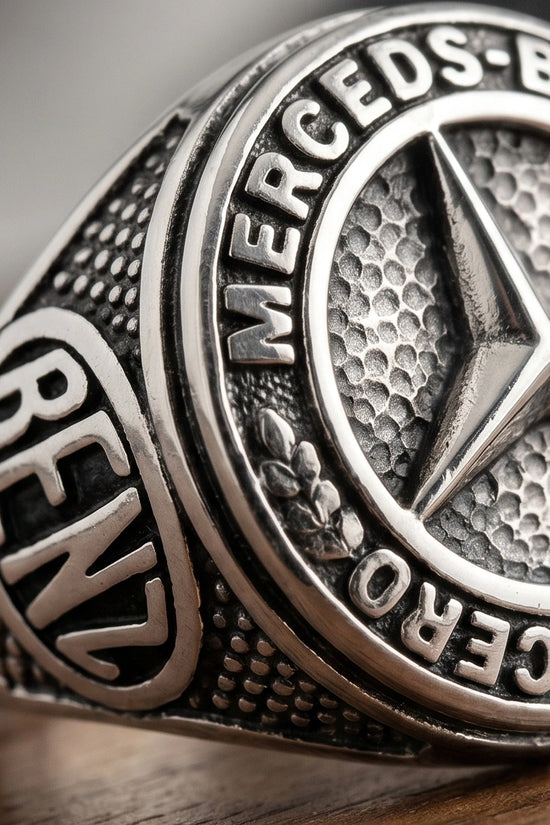 Vintage Silver Mercedes-Benz Signet Ring