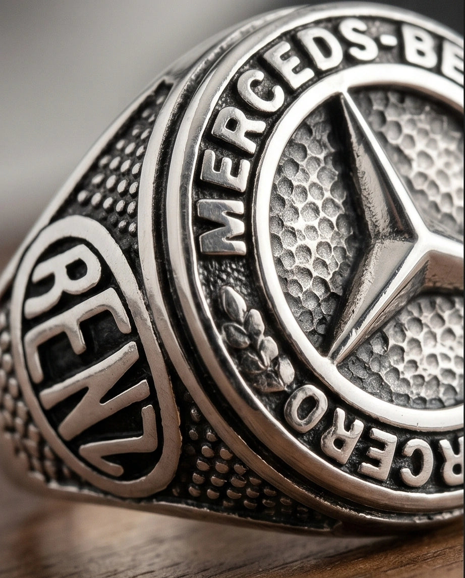 Vintage Silver Mercedes-Benz Signet Ring