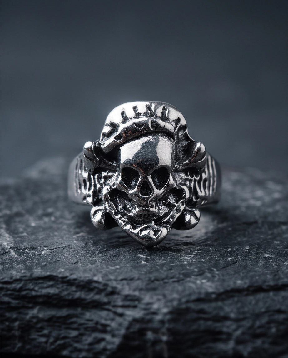 Crossbones Skull & Serpent Sculpted Ring