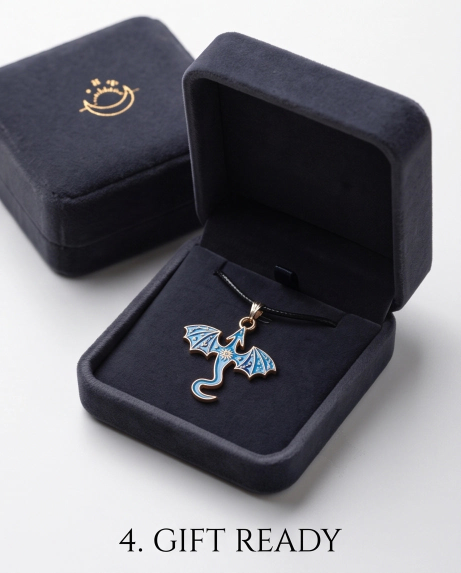 Blue Celestial Dragon Cord Necklace