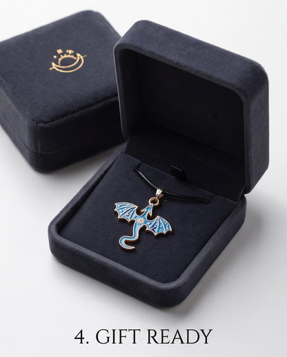 Blue Celestial Dragon Cord Necklace
