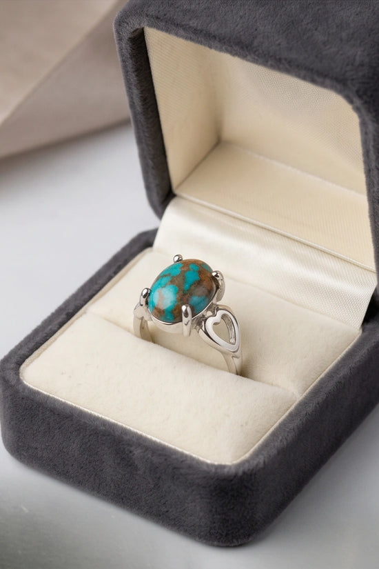 Earthborn Mosaic Turquoise Heart Ring