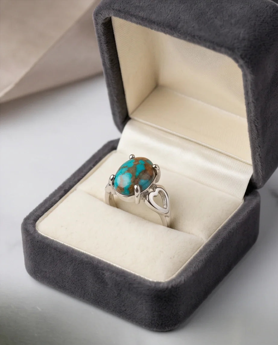Earthborn Mosaic Turquoise Heart Ring
