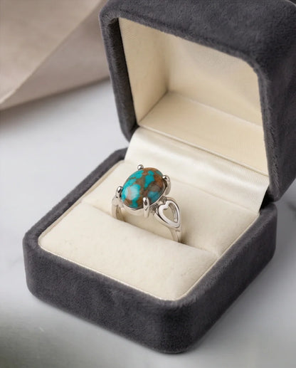 Earthborn Mosaic Turquoise Heart Ring