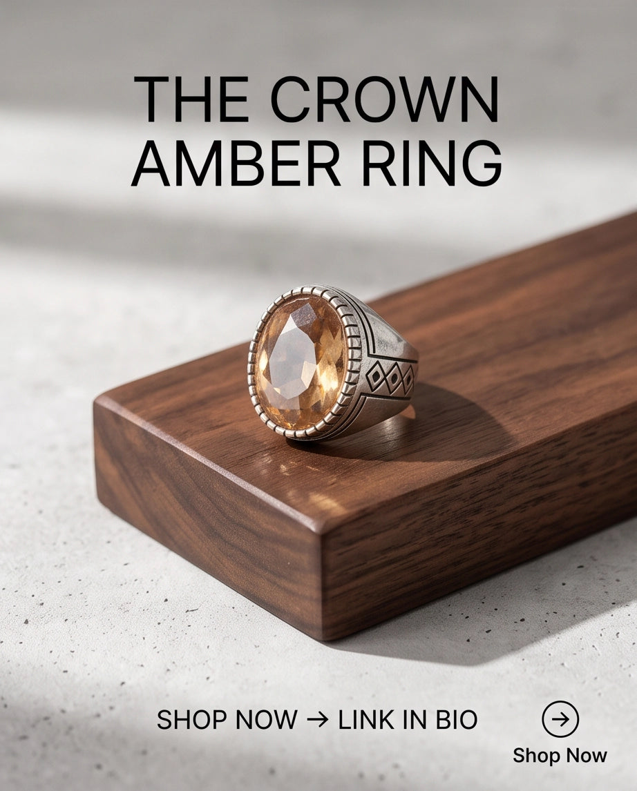 Citrine Gemstone Notched Bezel Geometric Diamond Silver Ring