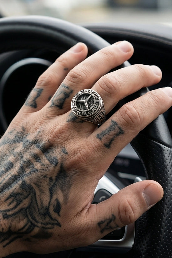 Vintage Silver Mercedes-Benz Signet Ring