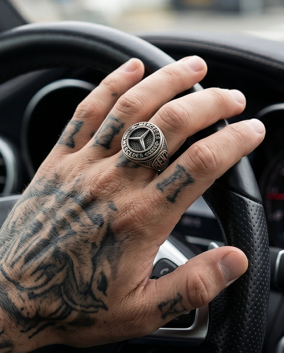 Vintage Silver Mercedes-Benz Signet Ring
