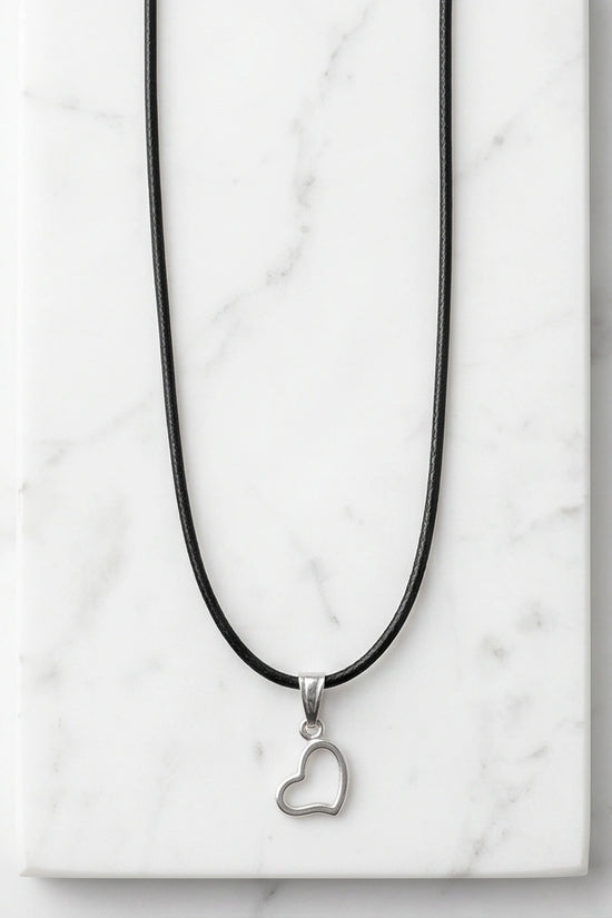Silver Minimalist Open Heart Necklace