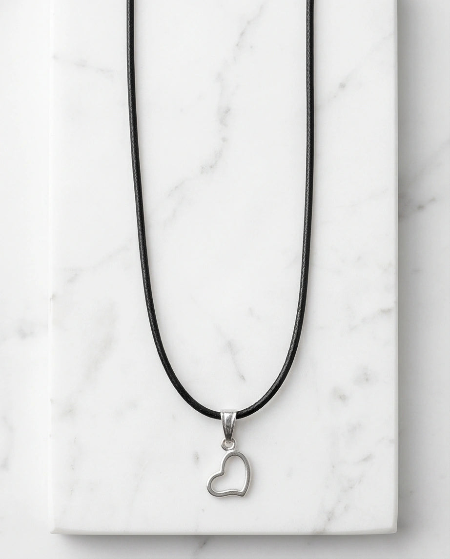 Silver Minimalist Open Heart Necklace