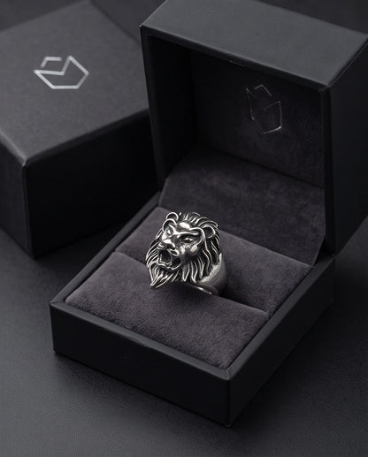 Roaring Majestic Lion Sculpted Ring