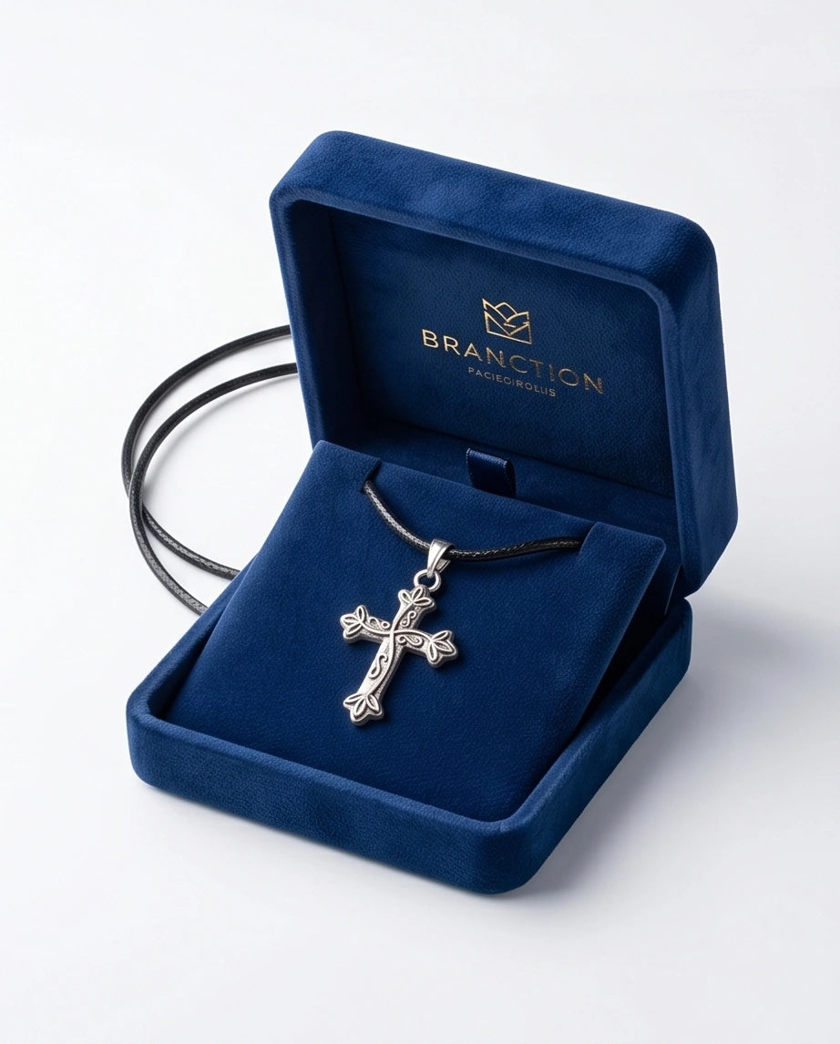 Silver Ornate Filigree Cross Necklace