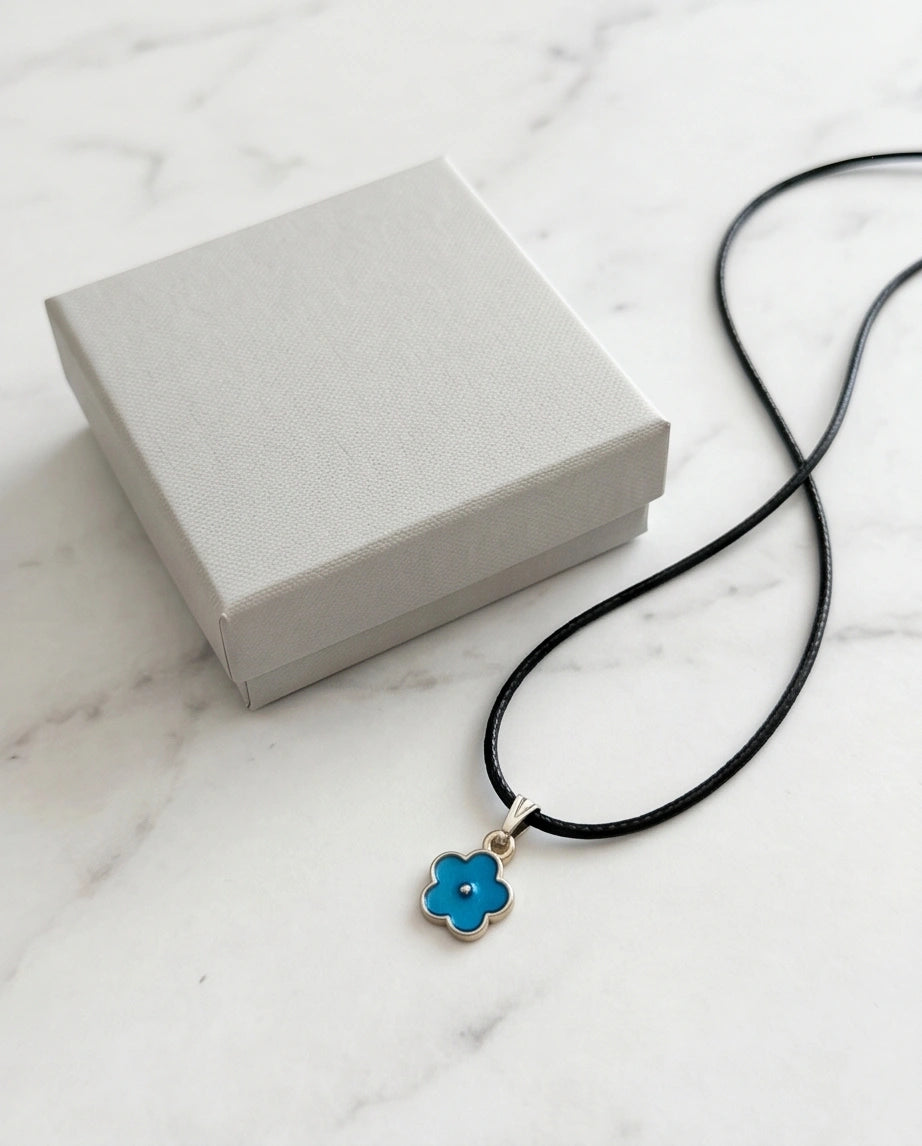 Sky Blue Forget-Me-Not Pendant