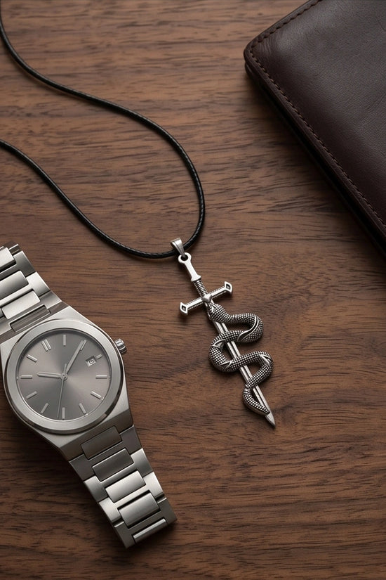 The Jormungandr Serpent Sword Necklace