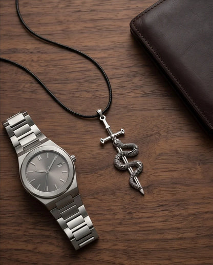 The Jormungandr Serpent Sword Necklace