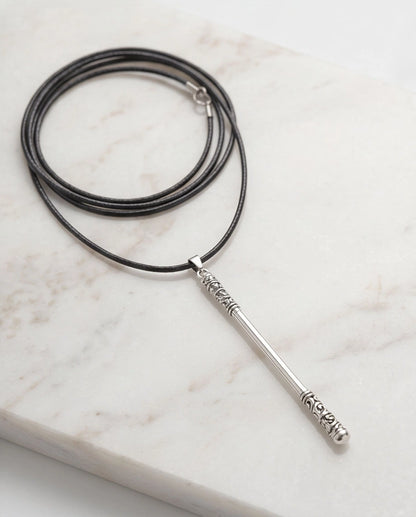 Carved Staff Pendant Necklace