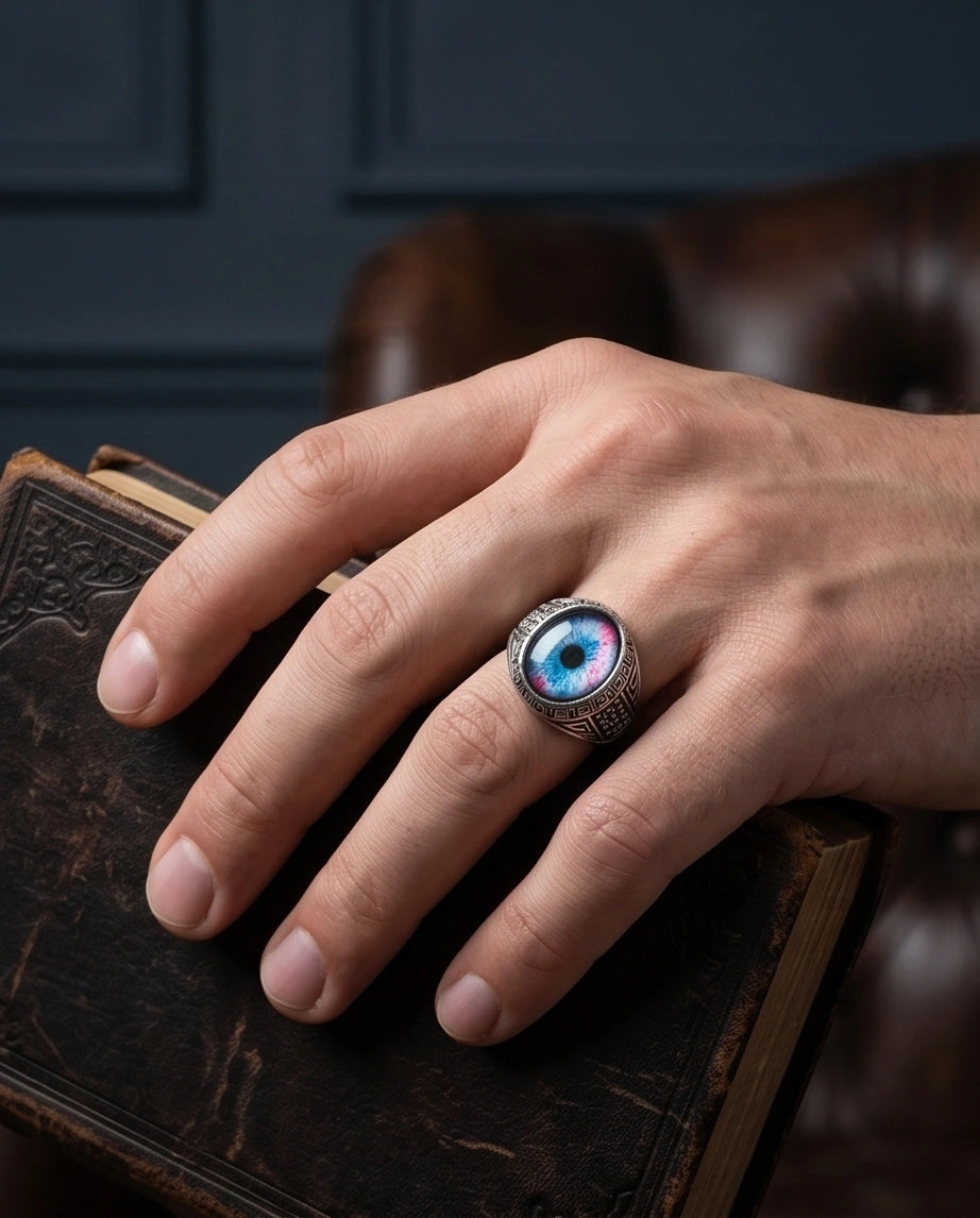 Vintage Sterling Silver Mystic Dual-Tone Eye Ring