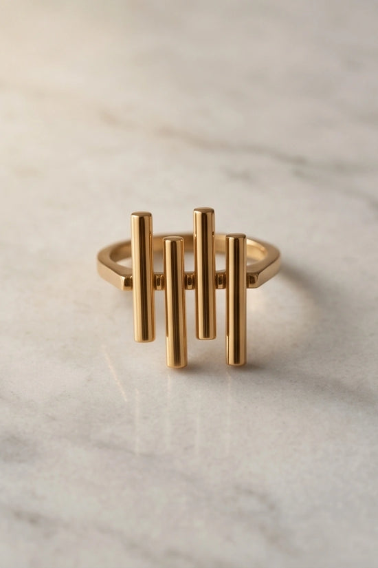 Golden Minimalist Pillar Ring
