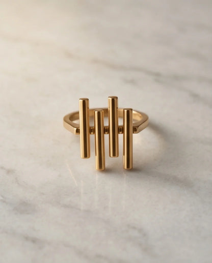 Golden Minimalist Pillar Ring