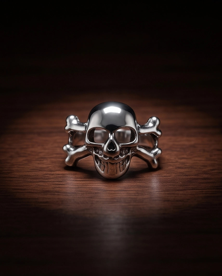 Jolly Roger Crossbones Skull Ring