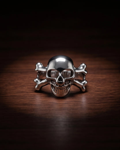 Jolly Roger Crossbones Skull Ring
