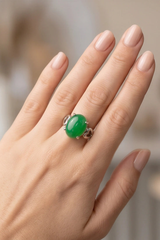 Imperial Heart Green Jade Ring