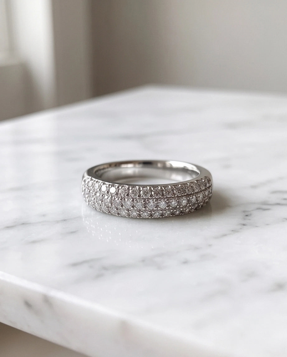 Multi-Row Pavé Curved Dome Band
