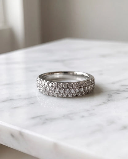 Multi-Row Pavé Curved Dome Band