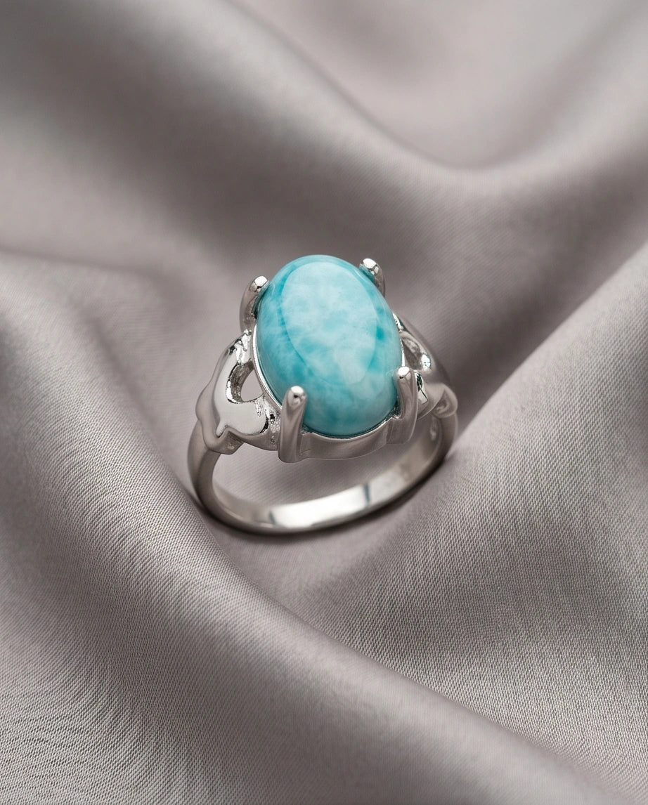 Oceanic Larimar Filigree Ring