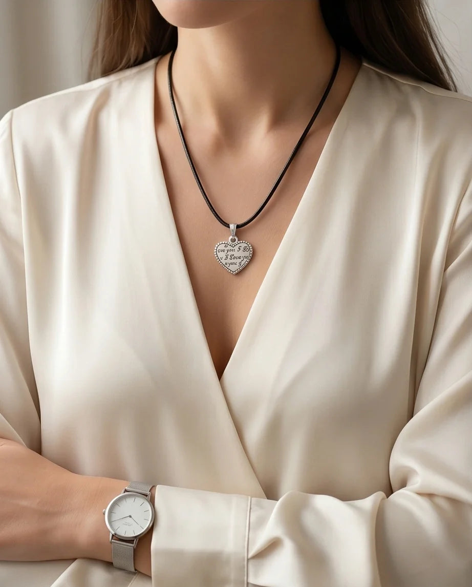 The Sweet Confession: Engraved Heart "I Love You" Pendant Necklace
