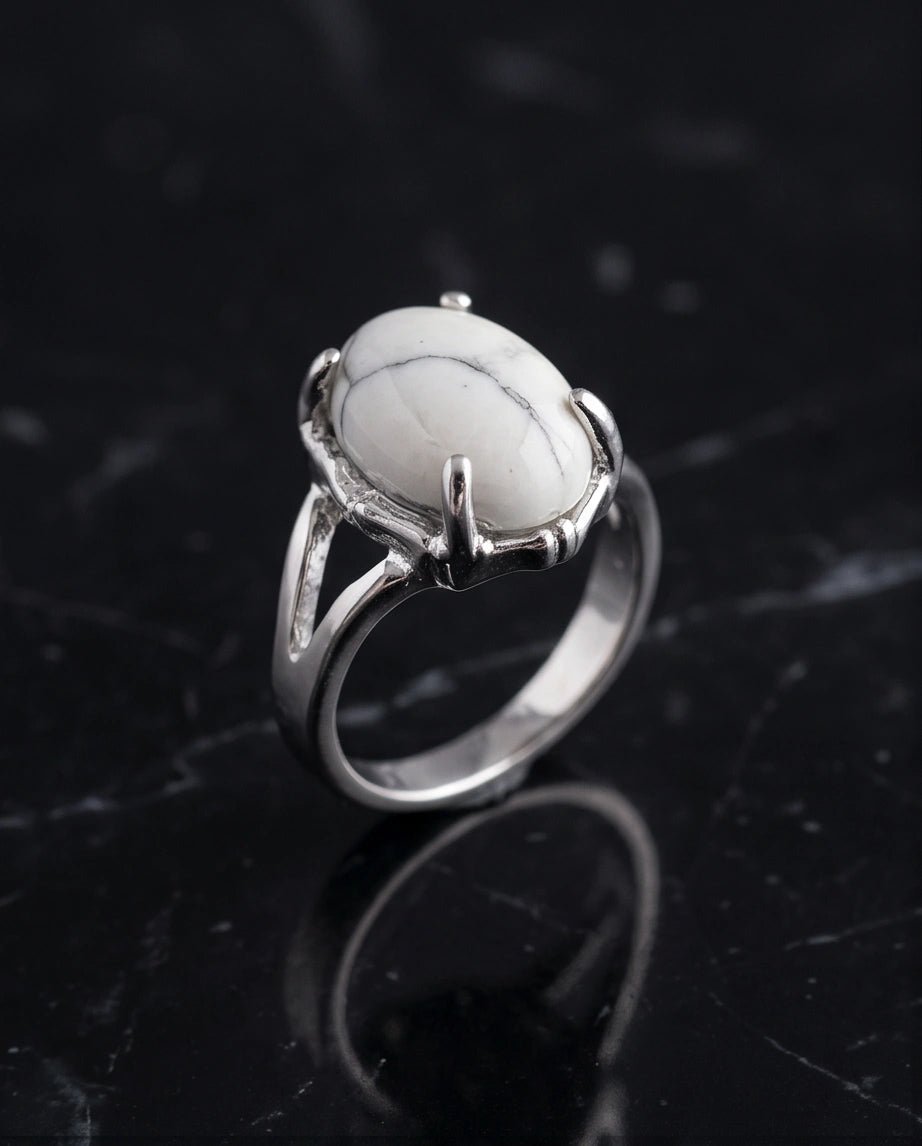White Canyon Howlite Statement Ring